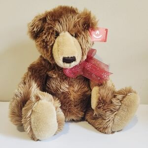Big Brown Teddy Bear with Red Bow